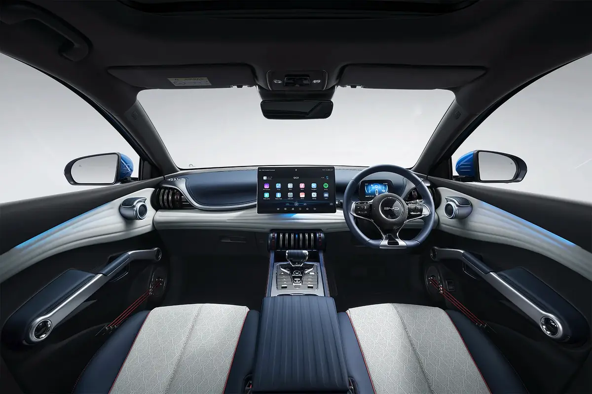 BYD Atto 3 interior with central rotating screen