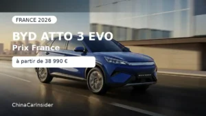 BYD Atto 3 EVO en France, SUV électrique chinois présenté pour un guide de prix, location, batterie et recharge